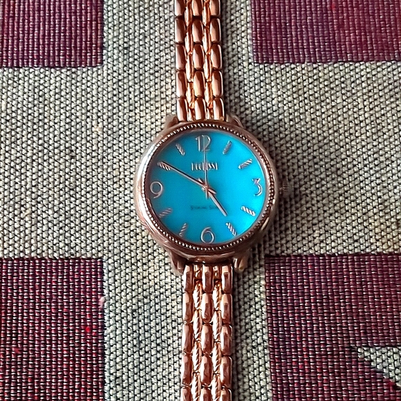 14k Gold Turquoise Vtg watch - Picture 3 of 16
